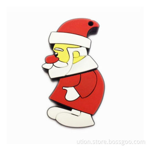 PVC Santa Claus USB Pen Drive as Christmas gifts, free logo and package